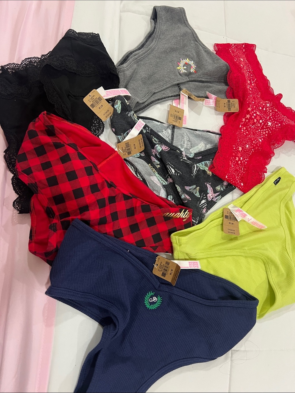 7 underwear from victoria secret/ pink